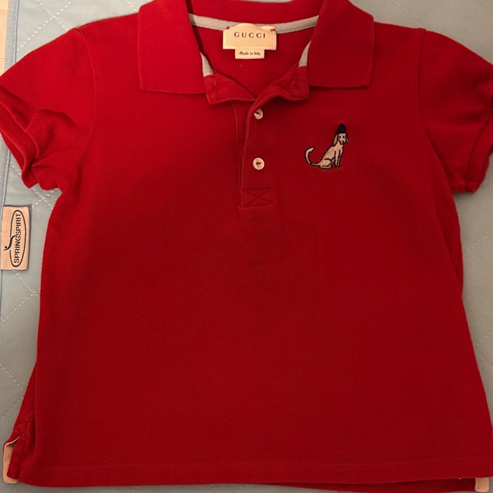 Gucci Kids Polo Shirt in Bold Red